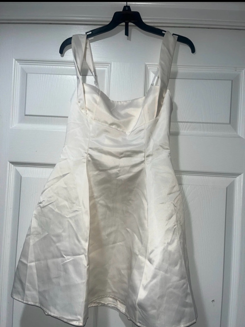 SHEIN White Satin A-Line Mini Dress